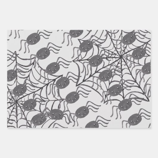 Feuille De Papier Cadeau Déplaisant Halloween chauves-souris Citrouilles fa (Devant 3)