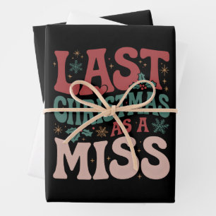 Feuille De Papier Cadeau Dernier Noël en tant que Miss Christmas Future Bri
