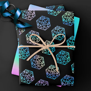 Feuille De Papier Cadeau Dés à jouer RPG Holo Ancien joueur de rôle sur t