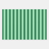 Feuille De Papier Cadeau Des bandes vertes-sur-vertes (Devant 3)