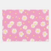 Feuille De Papier Cadeau Des fleurs d'oies roses, violettes. (Devant 2)