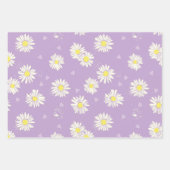 Feuille De Papier Cadeau Des fleurs d'oies roses, violettes. (Devant 3)