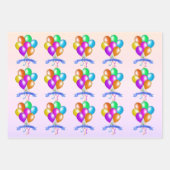 Feuille De Papier Cadeau Des grappes de ballons festifs brillants Joyeux an (Devant 2)