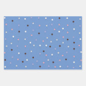 Feuille De Papier Cadeau Des pâtisseries partout sur le bleu (Devant)