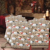 Feuille De Papier Cadeau Des Vaches De Noël Rouges Rustiques Kraft Sur Des