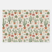 Feuille De Papier Cadeau Desert Cacti Succulent Seamless Pattern (Devant 2)