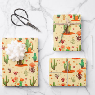 Feuille De Papier Cadeau Desert Cactus Plante Motif Western USA