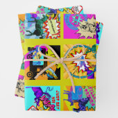 Feuille De Papier Cadeau design autocollant de style comique (En situation)