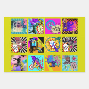 Feuille De Papier Cadeau design autocollant de style comique