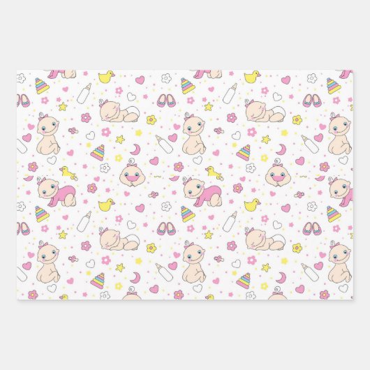 Feuille De Papier Cadeau Design bébé mignon (Devant 3)