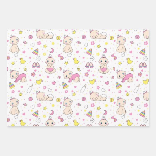 Feuille De Papier Cadeau Design bébé mignon (Devant 2)