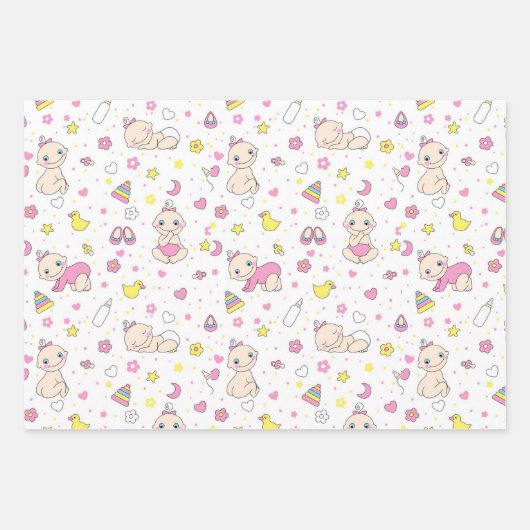 Feuille De Papier Cadeau Design bébé mignon (Devant)