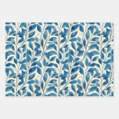 Feuille De Papier Cadeau Design d'aquarelle bleu marine (Devant 2)