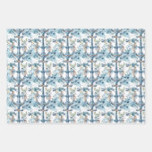Feuille De Papier Cadeau Design d'aquarelle bleu marine (Devant)
