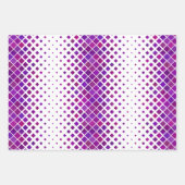 Feuille De Papier Cadeau Design de diamants Magenta Violet (Devant 3)