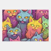 Feuille De Papier Cadeau Design de style pawsitif : Motif de chats de rue (Devant 3)