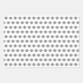Feuille De Papier Cadeau Design des yeux bleus, protection des yeux mauvais (Devant 3)