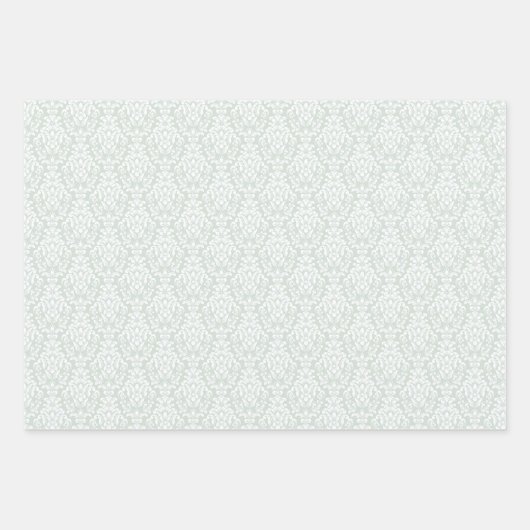 Feuille De Papier Cadeau Design doux vert damassé (Devant 2)