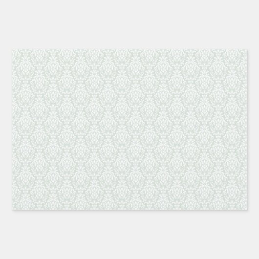 Feuille De Papier Cadeau Design doux vert damassé (Devant)