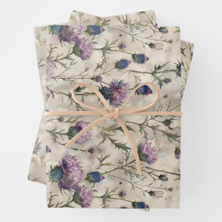 Feuille De Papier Cadeau Design écossais de chardon
