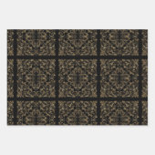 Feuille De Papier Cadeau Design élégant Art Déco Black Gold (Devant 2)