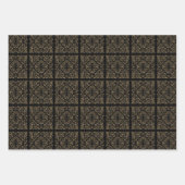 Feuille De Papier Cadeau Design élégant Art Déco Black Gold (Devant 3)