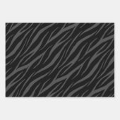 Feuille De Papier Cadeau Design élégant moderne Black Grey Zebra (Devant)