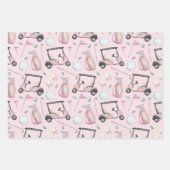 Feuille De Papier Cadeau Design élégant rose féminin de golf (Devant 2)
