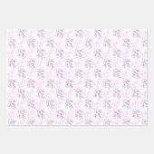 Feuille De Papier Cadeau Design floral élégant en violet (Devant 3)
