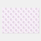 Feuille De Papier Cadeau Design floral élégant en violet (Devant)