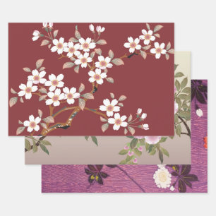 Feuille De Papier Cadeau Design japonais de fleurs de cerisier