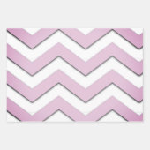 Feuille De Papier Cadeau Design Moderne Chevon Stripe jaune rose violet (Devant)