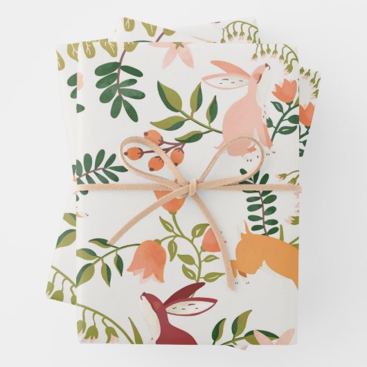 Feuille De Papier Cadeau Design Motif de lapin de Cute Bunny (En situation)