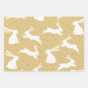 Feuille De Papier Cadeau Design Motif de lapin mignon