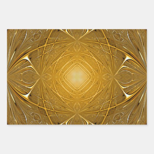 Feuille De Papier Cadeau Design Motif métal or (Devant)