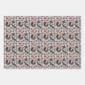 Feuille De Papier Cadeau Design nordique rose et gris (Devant)