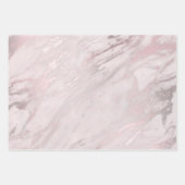 Feuille De Papier Cadeau Design rose en marbre or (Devant 2)
