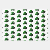 Feuille De Papier Cadeau Design Shamrock vert (Devant)