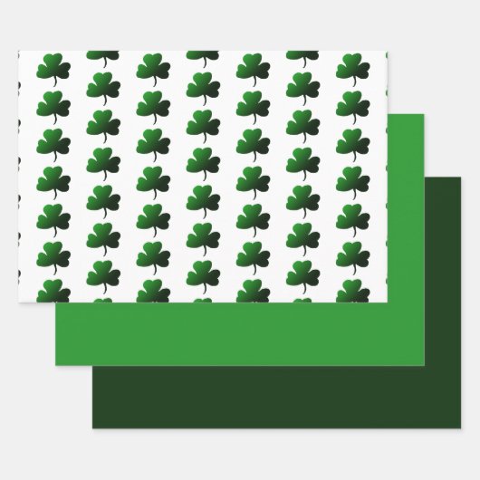 Feuille De Papier Cadeau Design Shamrock vert (Lot)
