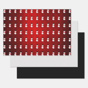 Feuille De Papier Cadeau Design Snowman/Red Scarf