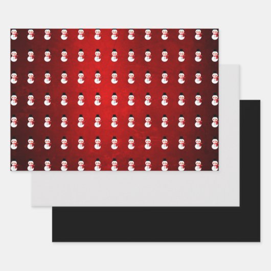 Feuille De Papier Cadeau Design Snowman/Red Scarf (Lot)