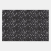 Feuille De Papier Cadeau Design unique de flocon de neige foncé et fractal (Devant 3)