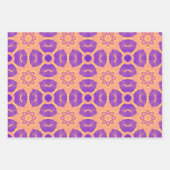 Feuille De Papier Cadeau Design violet (Devant)