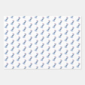 Feuille De Papier Cadeau Dessin bleu chien Cheeky Chien Noël  (Devant 3)