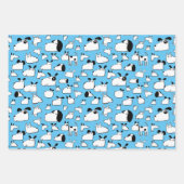 Feuille De Papier Cadeau Dessin de dessin bleu chien (Devant 2)