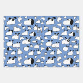 Feuille De Papier Cadeau Dessin de dessin bleu chien (Devant)