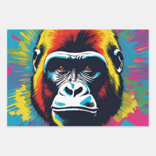 Feuille De Papier Cadeau Dessin de dessin de peinture Gorilla Pop