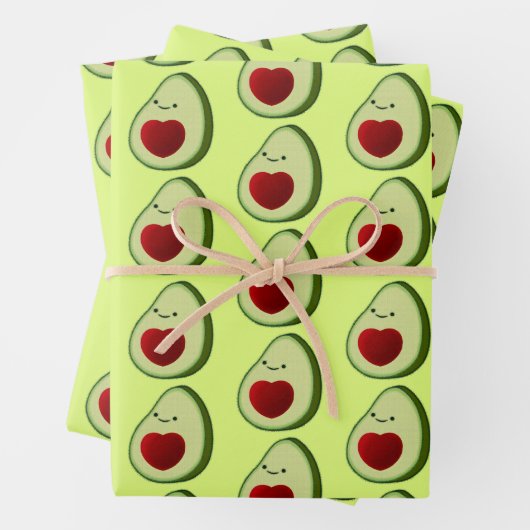 Feuille De Papier Cadeau Dessin de l'Avocado Lover Cute (En situation)
