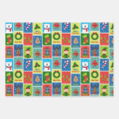 Feuille De Papier Cadeau Dessin de Noël amusant Images (Devant)