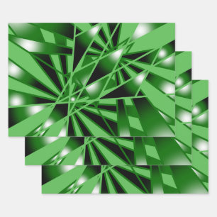 Feuille De Papier Cadeau Dessin en perspective de fond couleur dégradé vert